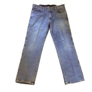 WRANGLER MENS REGULAR FIT FIVE POCKET DENIM BLUE JEANS SIZE 34